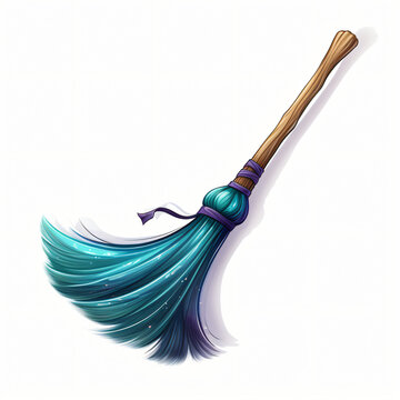Magic Broom Clipart isolated on white background