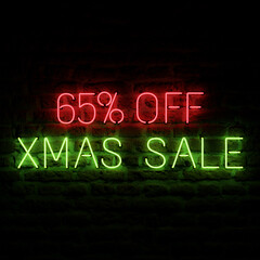 65 Percent Off Xmas Sale With Brick Background