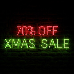 70 Percent Off Xmas Sale With Brick Background