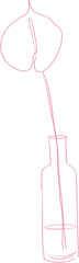 Plant glass vase line art illustration