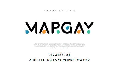 Margay Minimal alphabet fonts. Modern, Typography, Technology, Elegant, Fashion, Designs, Sans Serif fonts. Vector illustration