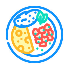 iskender kebab turkish cuisine color icon vector. iskender kebab turkish cuisine sign. isolated symbol illustration