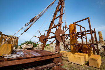 Pulley Mechanism at Selinunte Archaeological Park - Sicily - Italy