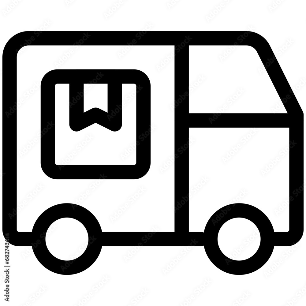 Sticker delivery truck icon