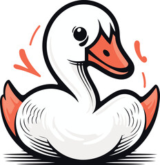 Swan vector illustration isolated on a white background