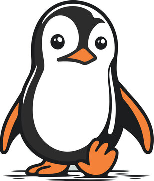 Cute penguin isolated on a white background vector illustration
