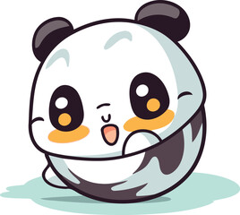 Panda bear cute cartoon vector illustration cute panda bear character