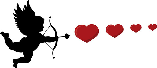 vector illustration of love, cupid of love, angel of love