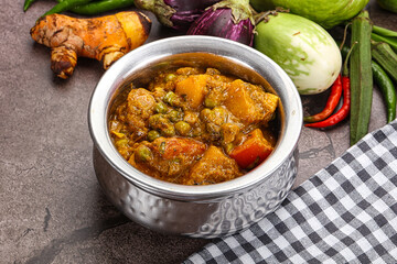 Indian traditional cuisine Aloo mutter