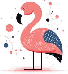 Flamingo vector illustration cute flamingo in flat style