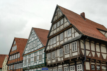 Schöne mittelalterliche Fachwerkfassaden in Celle