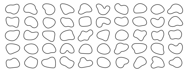 Irregular blob modern line shape vector illustration set