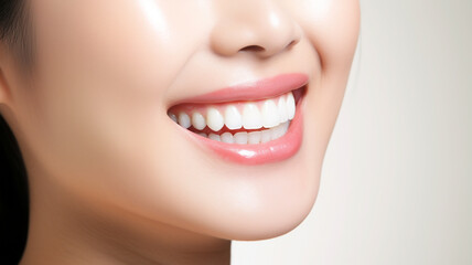 Fototapeta premium a beautiful young model woman smiling with clean teeth. used for a dental ad isolated on white background