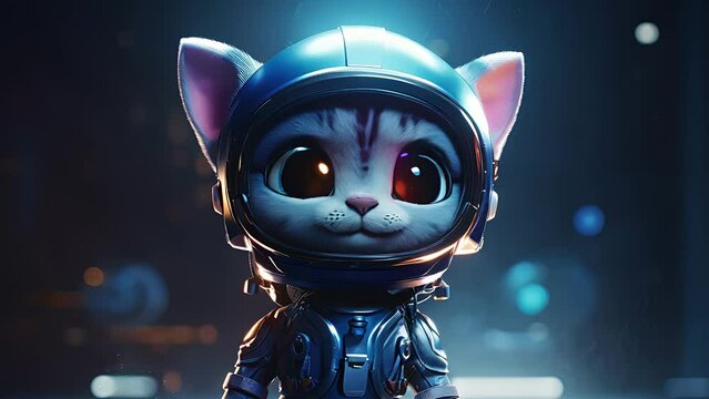 cat in space suit. Created with generative AI.	
