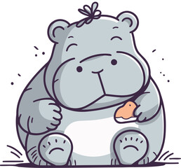 Cute hippopotamus vector illustration of a cartoon hippo