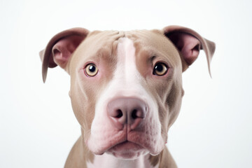 Obraz premium Portrait of a cute Pitbull dog on white background