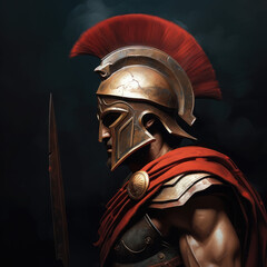 Spartan warrior. Digital art.