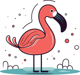 Flamingo vector illustration flamingo flat style icon