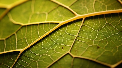 Macro View Capturing Venation Details on a Vine Leaf