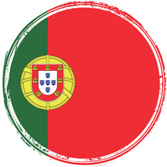 National flag of Portugal in stamp style
