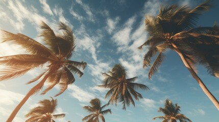Palm Trees Swaying in the Breeze
