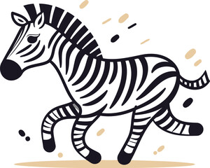 Zebra vector illustration isolated zebra on white background