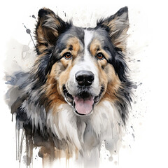 Fototapeta premium watercolor Alaskan Malamute clipart, Generative Ai