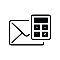 email and calculator in outline style for finance and accounting