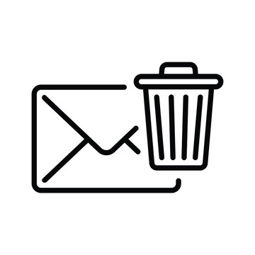 recommend clip art: email icon in line style with trash can notification