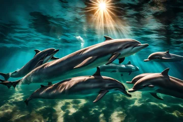 Poster dolphin and shark © qaiser