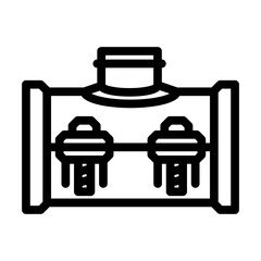 steel pipeline line icon vector. steel pipeline sign. isolated contour symbol black illustration