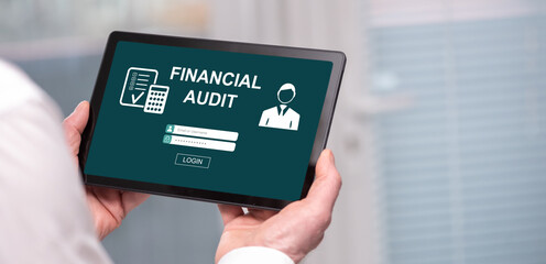 Financial audit concept on a tablet