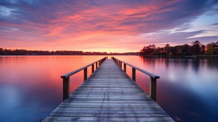 Obraz premium Sunset at Lake Pier