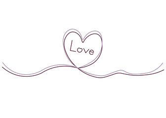 A heart of love filled with beautiful emotions. Style 1 ,Line art ,Colour  purple