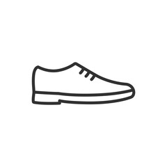 Men's shoe, linear icon. Line with editable stroke