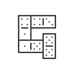 Dominoes, linear icon. Line with editable stroke