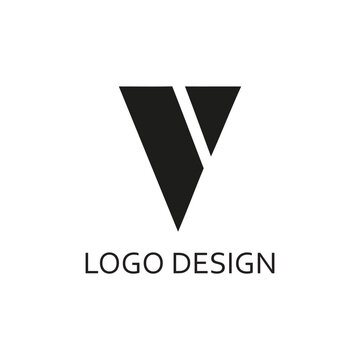 Simpel Black Letter V For Logo Design Company