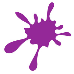 Vibrant Purple Paint Splash. Isolated on White Background and Transparent PNG.