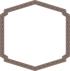 Square shape vintage frames horizontal old Greek key pattern Greek meander pattern antique retro vintage meander old-fashioned design picture frame art and craft borders element decorate isolated back