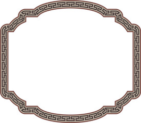 Square shape vintage frames horizontal old Greek key pattern Greek meander pattern antique retro vintage meander old-fashioned design picture frame art and craft borders element decorate isolated 