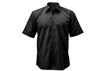 simple black shirt isolated on a transparent background.