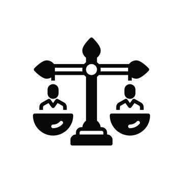 Black solid icon for equality 