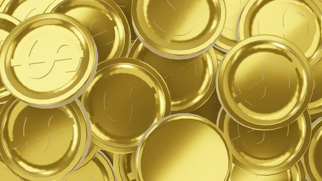 finance, currency gold coin, money. 4k video 