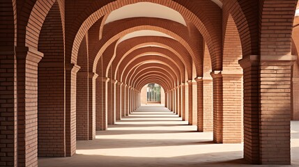 a brick archway with arches
