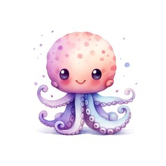 a cartoon of a pink octopus