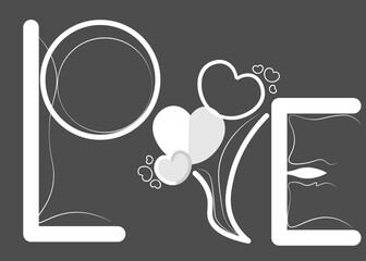 A heart of love filled with beautiful emotions. Style 1 ,Line art ,Colour  white