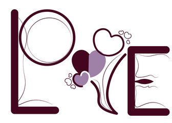A heart of love filled with beautiful emotions. Style 1 ,Line art ,Colour  purple