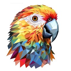 a colorful bird with a white background