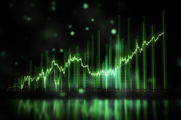 a green graph with lines and dots