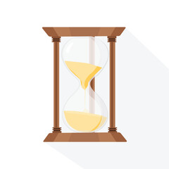 Hourglass isolated on white background.